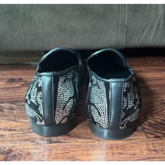 $1,495 NEW Versace Crystal Baroque Black Velvet Smoking Loafers Shoes 43(10) main image 9